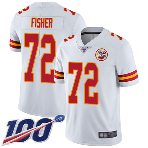 Youth Kansas City Chiefs #72 Fisher Eric White Vapor Untouchable Limited Player 100th Season Football Nike NFL Jersey->youth nfl jersey->Youth Jersey